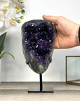 Deep Purple Uruguayan Amethyst Geode on Metal Stand - MWS2774