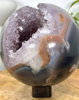 Large NaturalAmethyst & Agate Sphere Geode - SPH0166