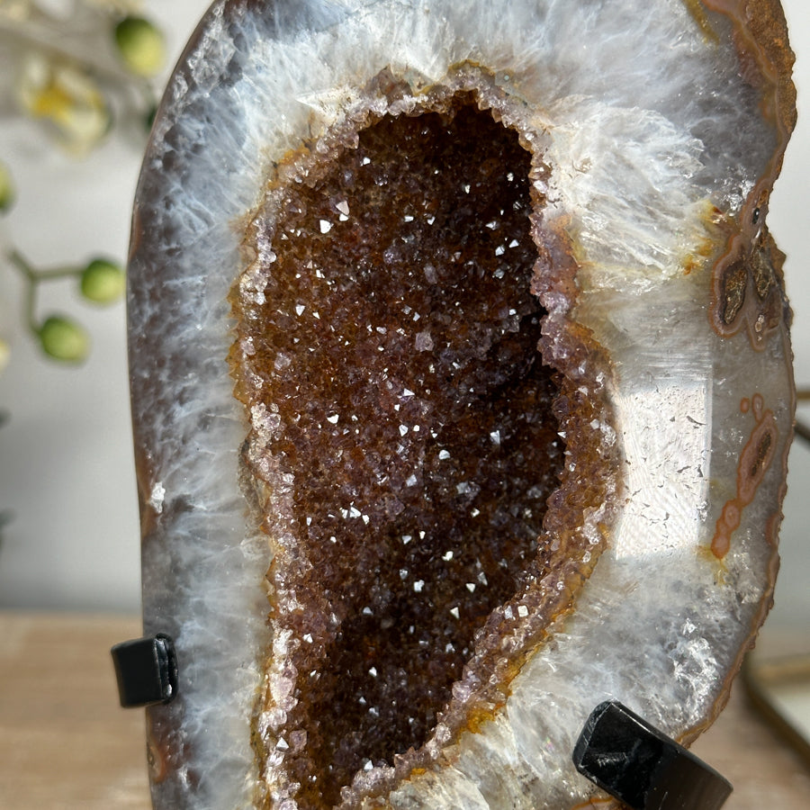 Natural Yellow Quartz Geode Specimen - MWS1979