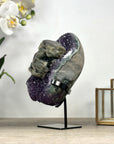 Stunning Amethyst Cluster with Unique Calcite & Black Hematite Formation - MWS2337