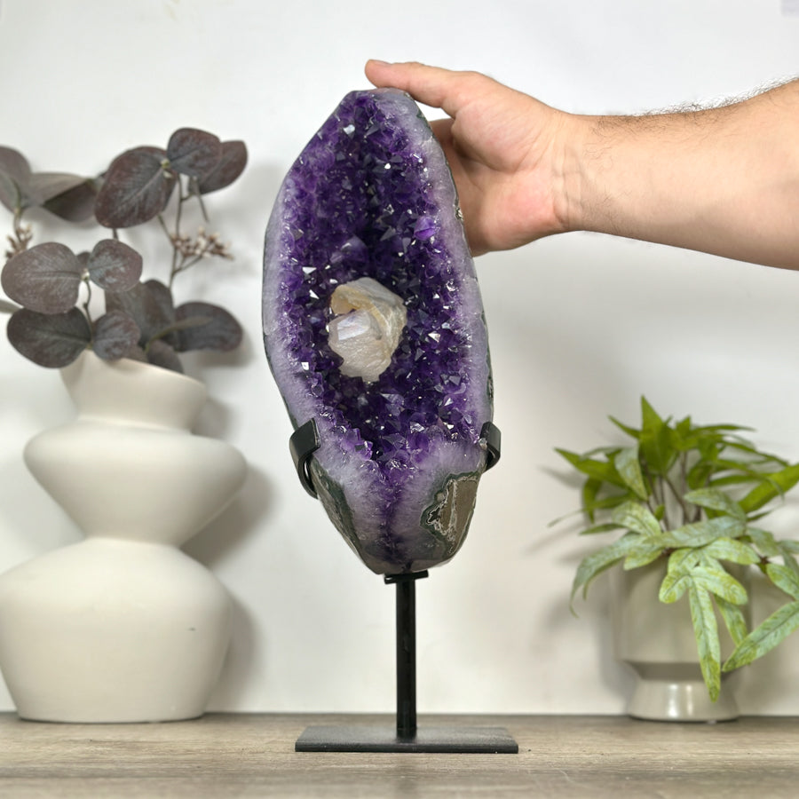 Uruguayan Amethyst Geode with Unique Calcite Crystal Formation - MWS3090