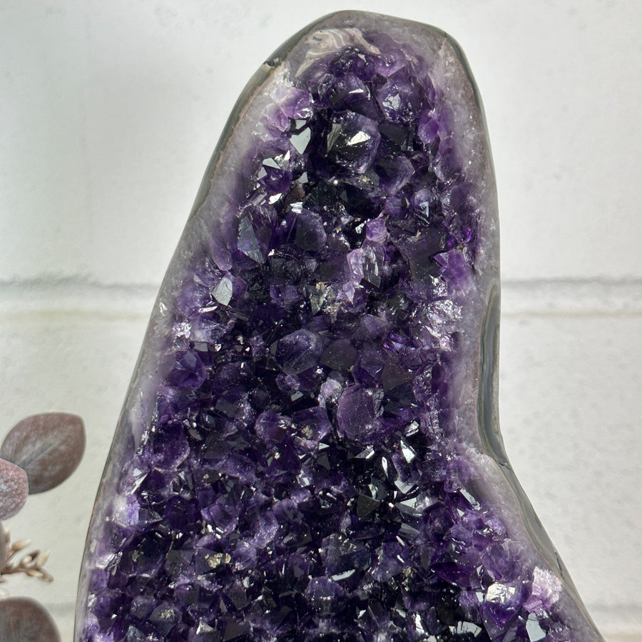 Natural Top Grade Amethyst Cluster on Metal Stand for Home Decor - MWS3150