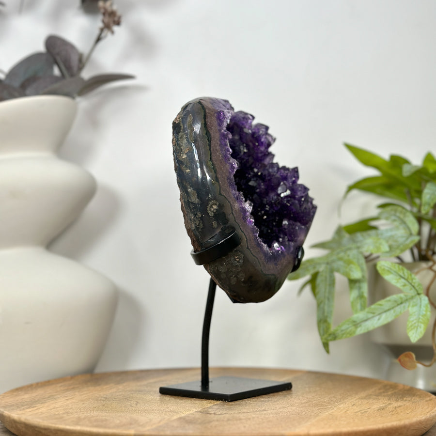 Natural Uruguayan Amethyst Geode on Stand - MWS3097