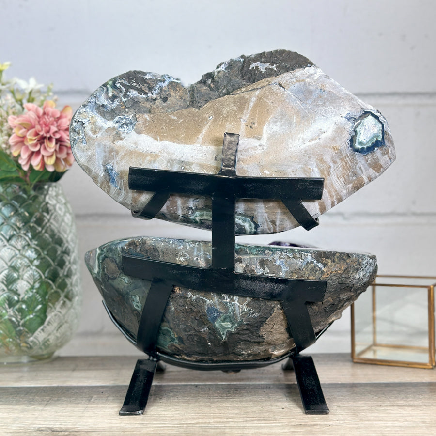 Huge 43 lb Natural Amethyst &amp; Green Jasper Geode - MWS2994