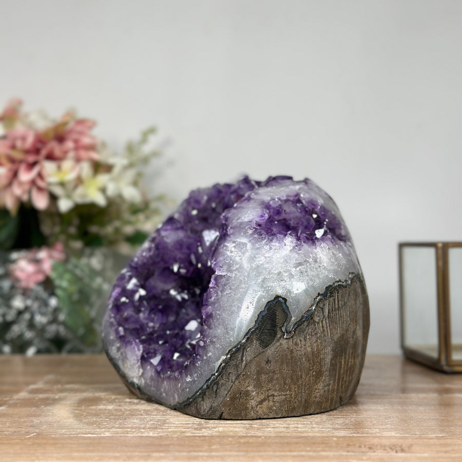 Outstanding Amethyst Geode Cave with Deep Purple A grade Crystals - CBP1078