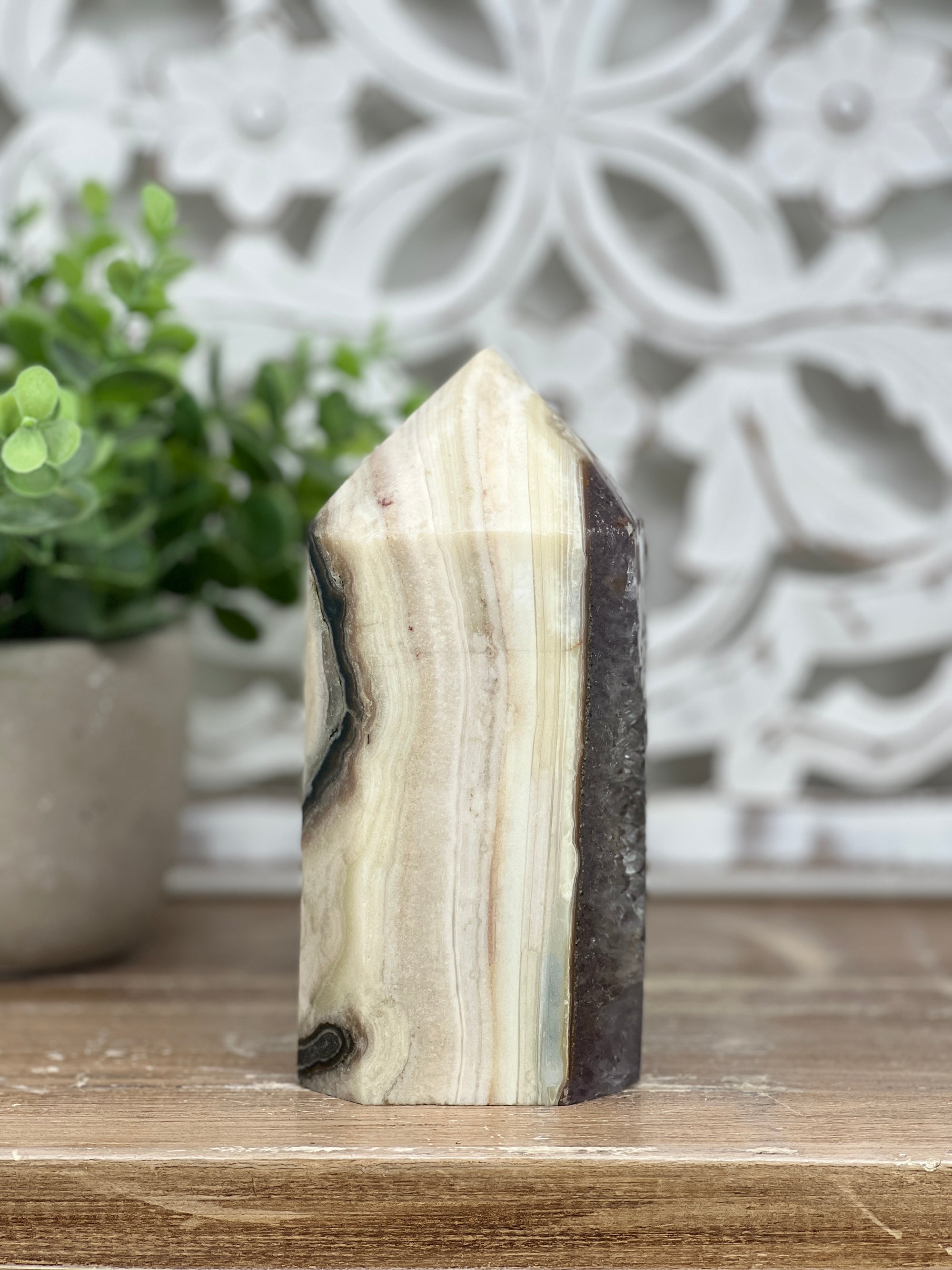 Natural Amethyst &amp; Jasper Stone Obelisk  - STP0069