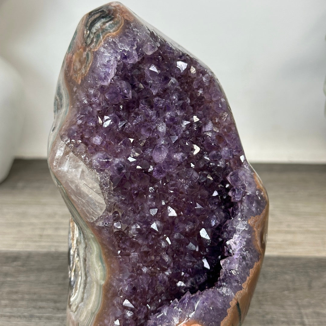 Unique Natural Amethyst Geode with Collection Grade Calcite Specimen - CBP1391
