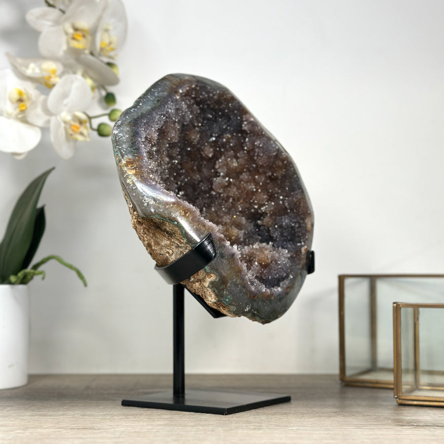 Stunning Natural Ametrine Geode, Stand Included - MWS2313