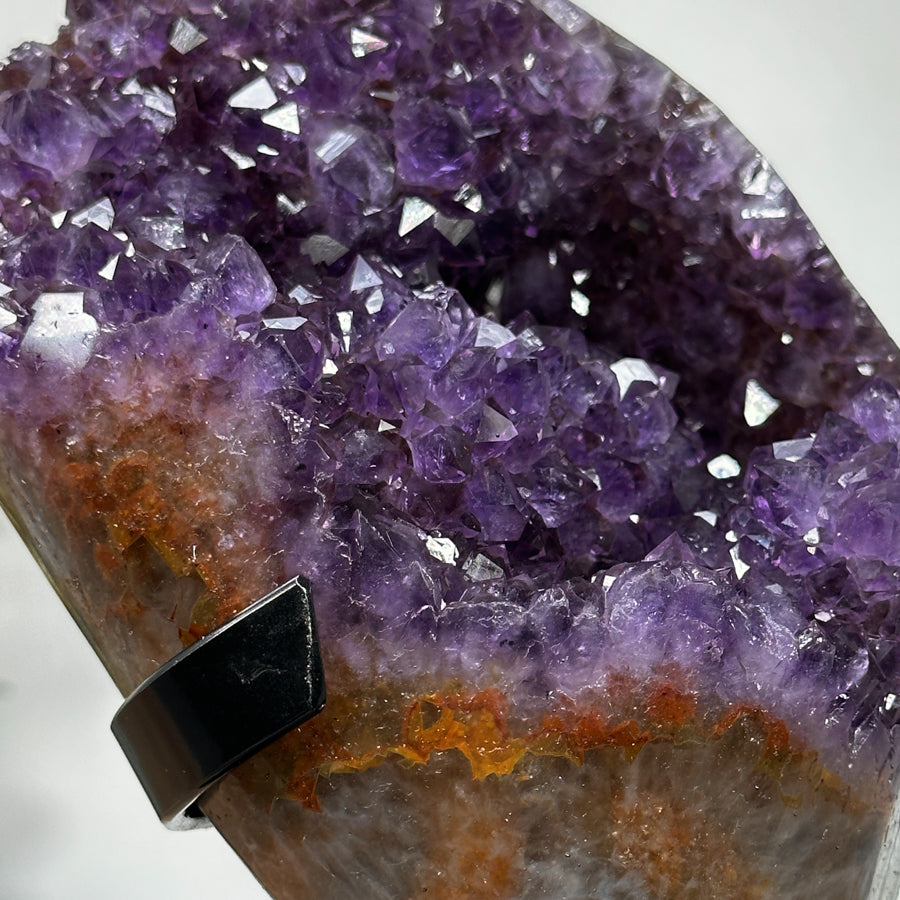 Amethyst Crystal Cluster with Beautiful yellow Banding - MWS1157