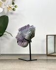 Amethyst Crystal Cluster on Stand with Light Purple Druzy - MWS2883