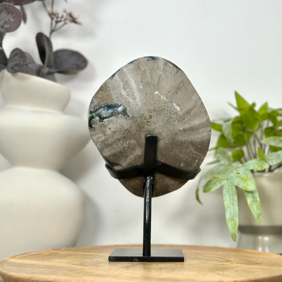 AAA Grade Amethyst Crystal Geode on Metal Stand - MWS3055