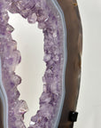 Large Amethyst & Agate Slice on Stand - Crystal Display for Home Decor - MWS2672