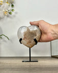 Natural Yellow Quartz Stone Heart, Stand Included - HST0333