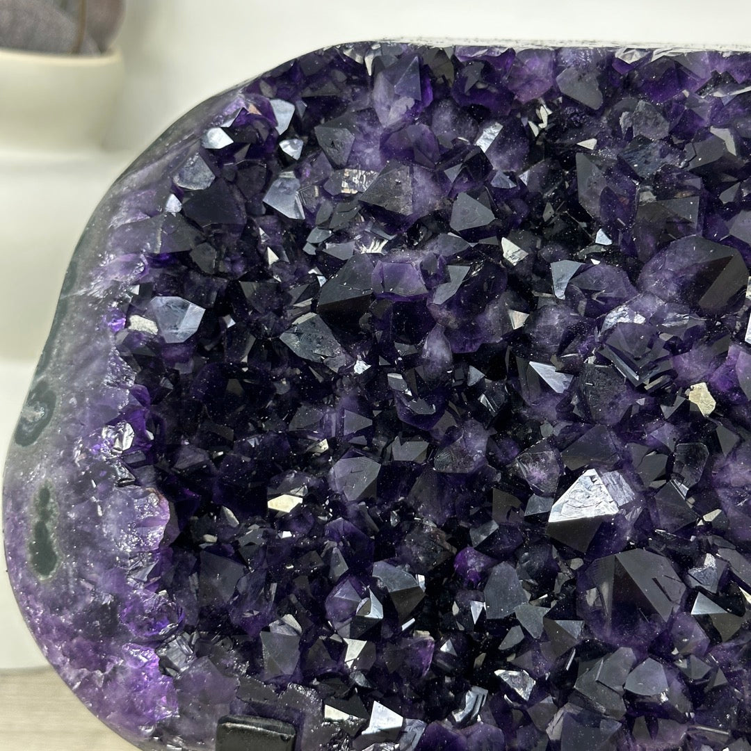A Grade Natural Amethyst Crystal Specimen on Metal Stand - MWS3393