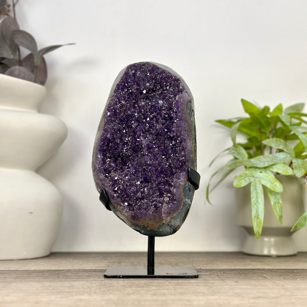 Uruguayan Amethyst Crystal statement piece with Green Jasper Shell - MWS3357