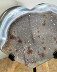 Blue Agate & Quartz Druzy Stone Heart - HST0350