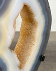 Natural Blue Banded Agate Portal with Metal Stand - MWS2321
