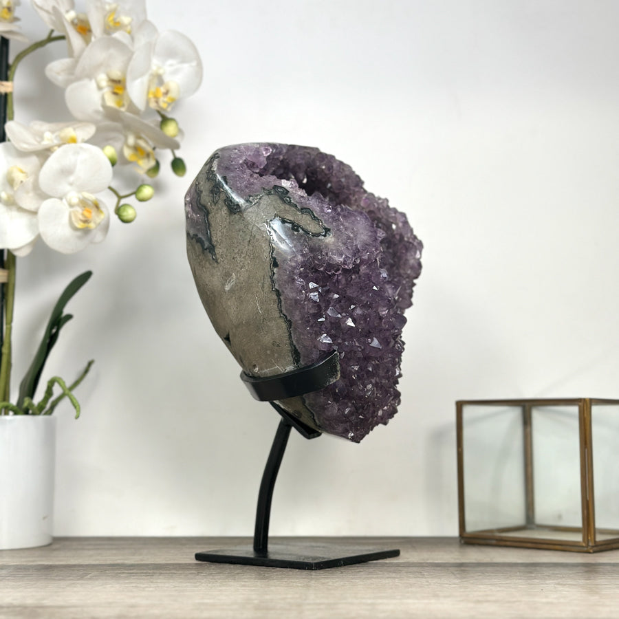 Natural Uruguayan Amethyst Crystal Cluster with Natural Calcite Inclusion - MWS2799