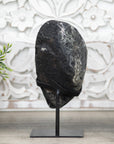Unique Large Black Amethyst & Jasper Geode, Metal Stand Included - MWS0319