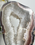 Jasper & Quartz Slice with Druzy Crystals - Stand included - MWS2923