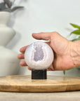 Quartz & Agate Sphere Geode with Druzy Interior - SPH0209