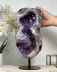 Huge Uruguayan Amethyst Geode, Metallic Stand Included - MWS0449