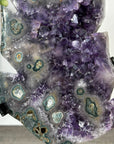 Amethyst Leaf Carving on Stand with Deep Purple Crystals - MWS2813