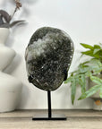 Green Sugar Quartz Cluster with Metal Stand - MWS3206