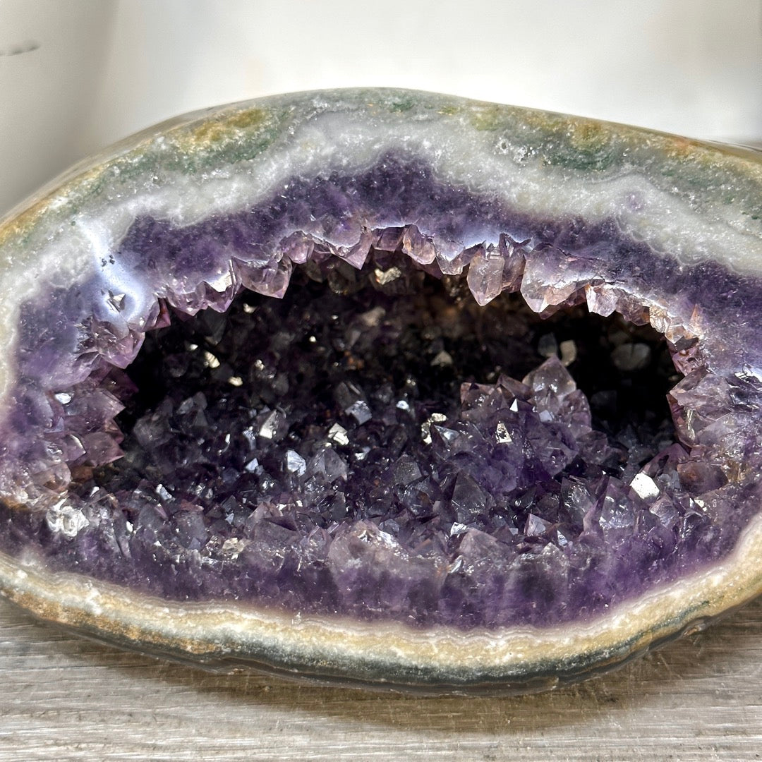 Uruguayan Amethyst Geode with Polished Shell - STGE0120