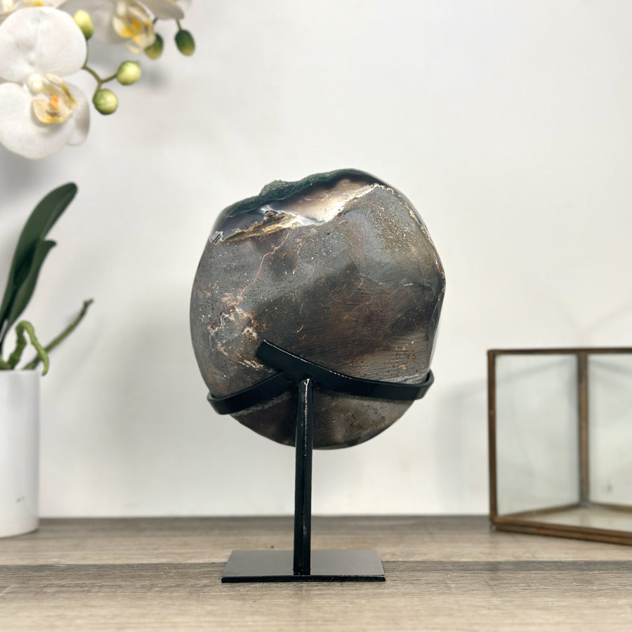 Green Druzy Crystal Natural Formation – Unique Mineral Display Piece - MWS2794