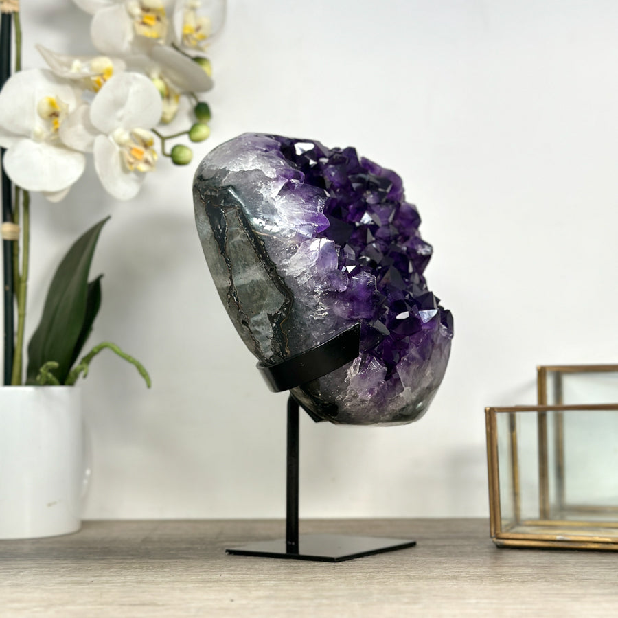 A Grade Amethyst Crystal Cluster with Huge &amp; Shinny Crystals - MWS2390