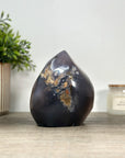 Amethyst & Agate Flame Carving Geode - FST0153