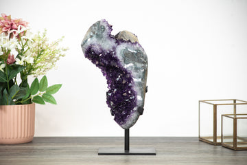 XXL Polished Amethyst Freeform with Large and Deep Purple Crystals - MWS0368