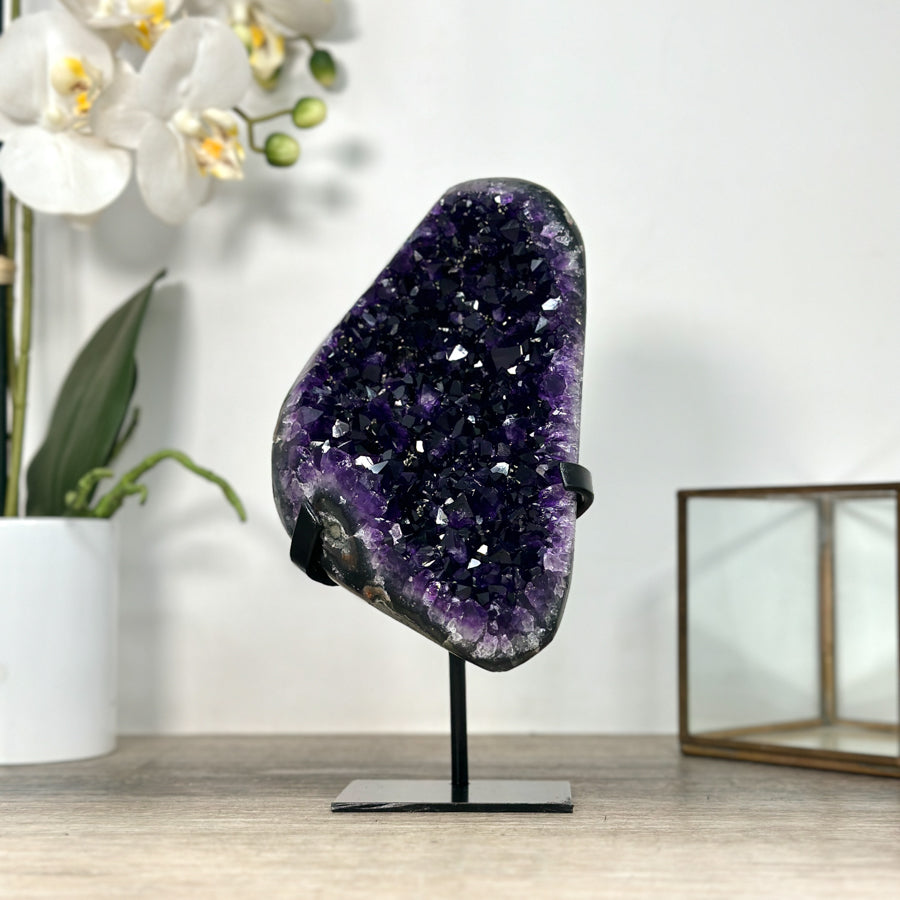 Natural Deep Purple Amethyst Geode From Uruguay – Premium Crystal Display Piece for Home Decor - MWS2513