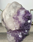 Natural Calcite & Amethyst Specimen on Metallic Stand - MWS2766