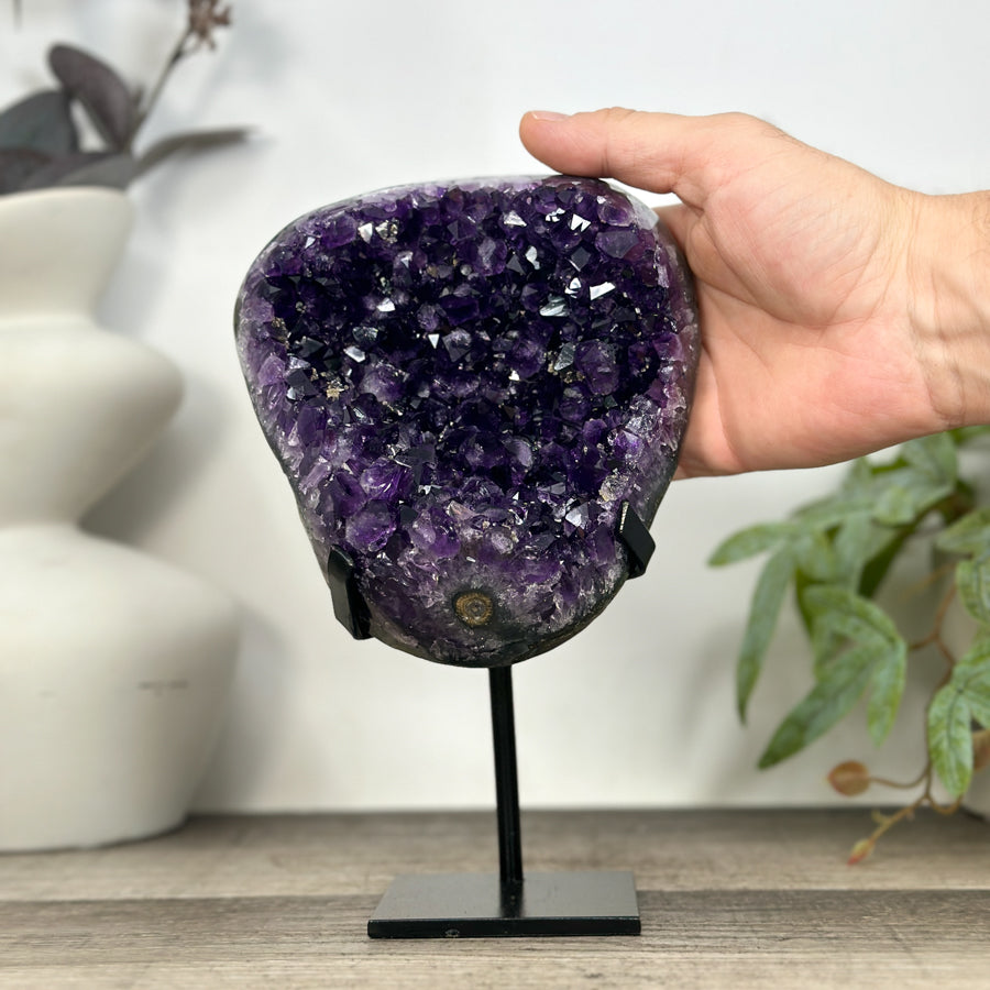 Deep Purple Natural Amethyst Geode with Stand - MWS3232
