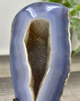 Blue Banded Agate Geode with Quartz Druzy interior - MWS3336
