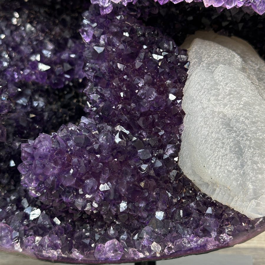 Huge Natural Amethyst Stone Geode with Rare Calcite Formation - MWS2836