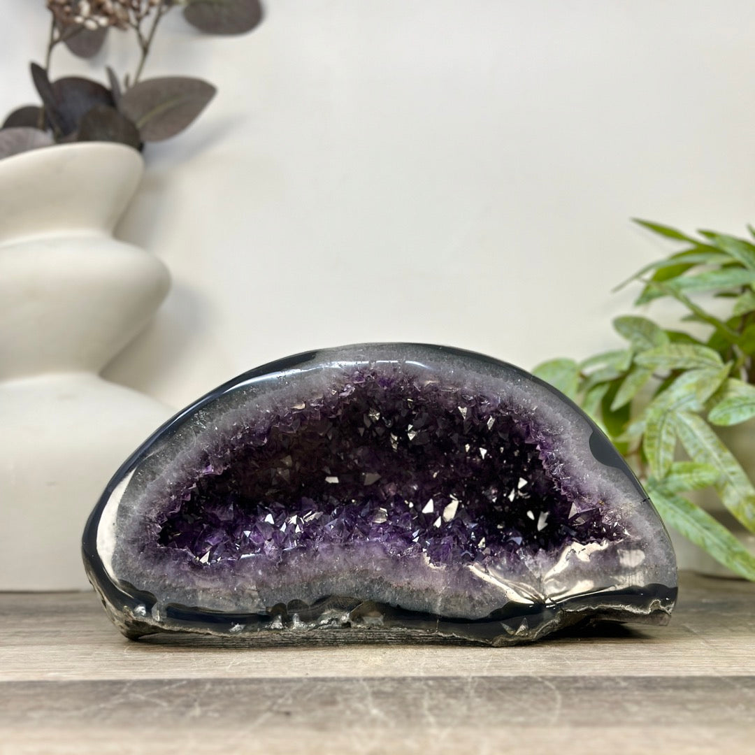 Large Natural Amethyst &amp; Agate Stone Geode from uruguay - STGE0087