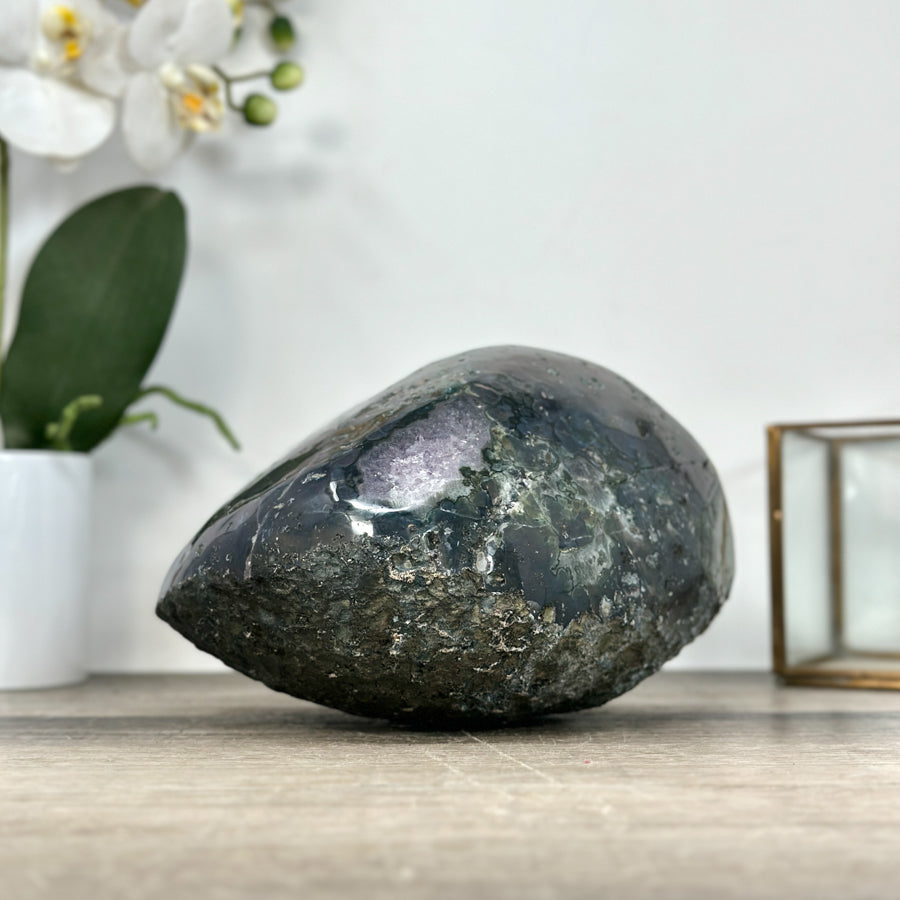 Amethyst Stone Geode with Crystal Cavity from Uruguay - STGE0029