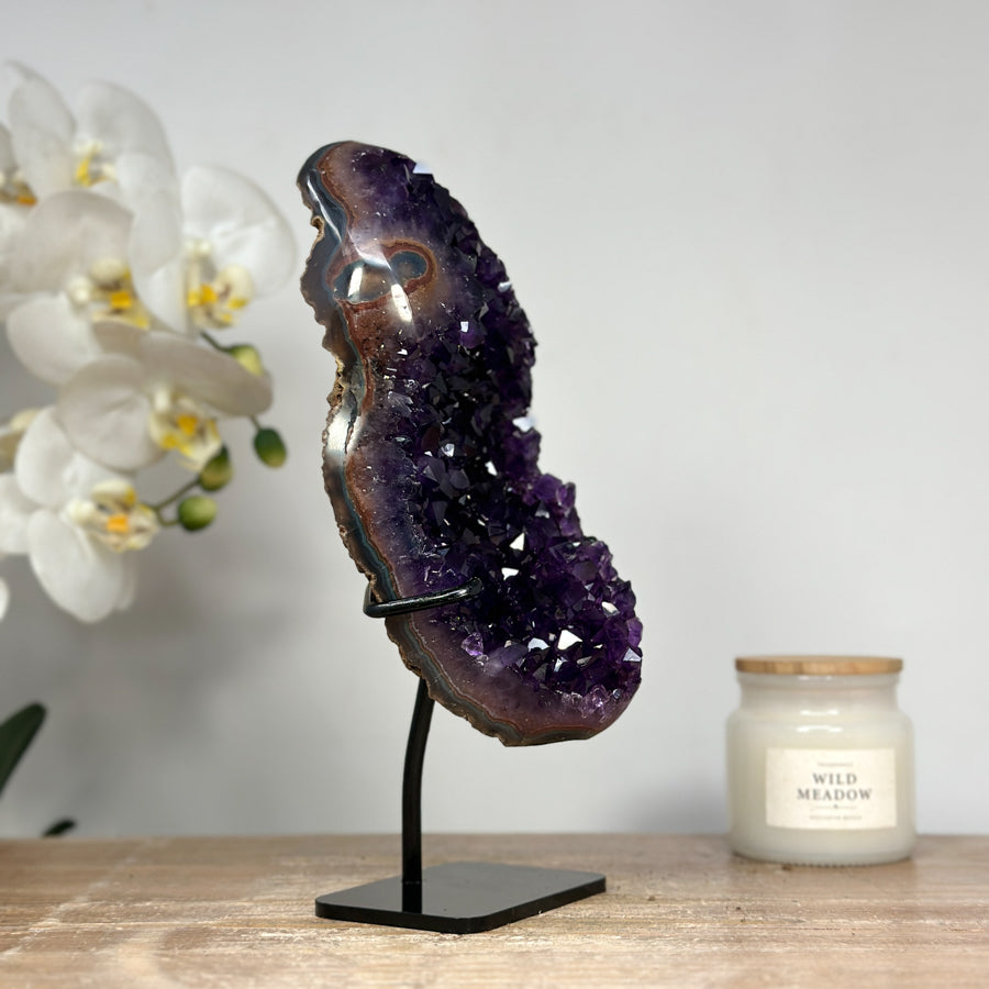 Top Quality Natural Amethyst Cluster with Agate Shell - MWS1414