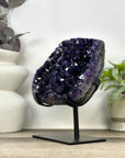 A Grade Natural Amethyst Crystal Specimen on Metal Stand - MWS3393