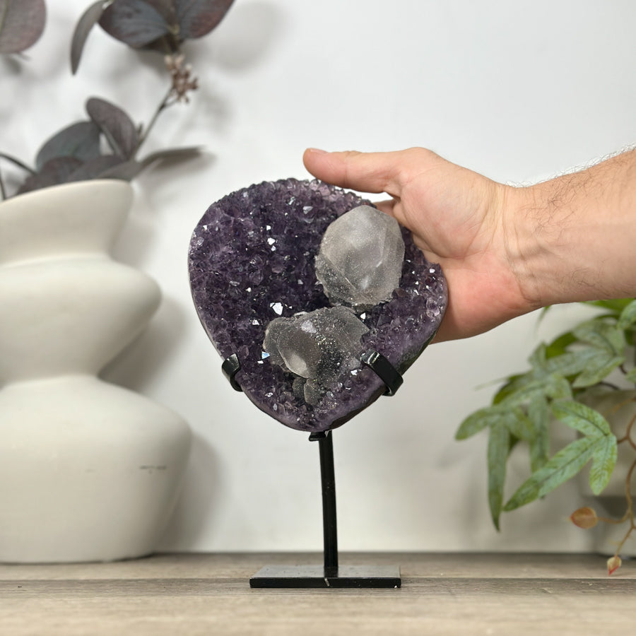 Unique Natural Amethyst Cluster with Calcite Formation - MWS3177