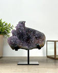 Natural Amethyst Stalactite Formation on Metal Stand – Elegant Crystal Display from Uruguay - MWS2408