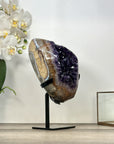Natural Amethyst Cave on Metal Stand - MWS2986