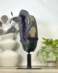 Unique Double Amethyst & Agate Geode with Rotary Stand - MWS3176