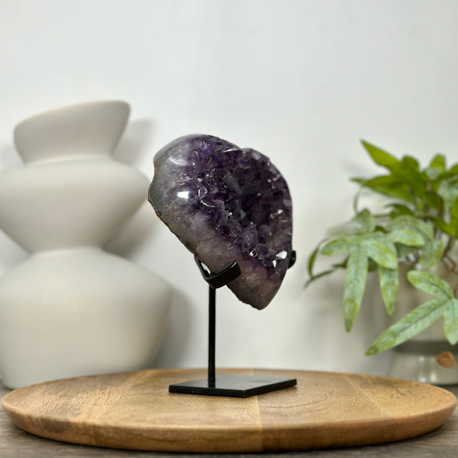 Uruguayan Amethyst Stone Heart Crystal - HST0352