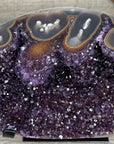 Deep Purple Amethyst Crystal Geode on Stand – Home or Office Decor Display - MWS2628