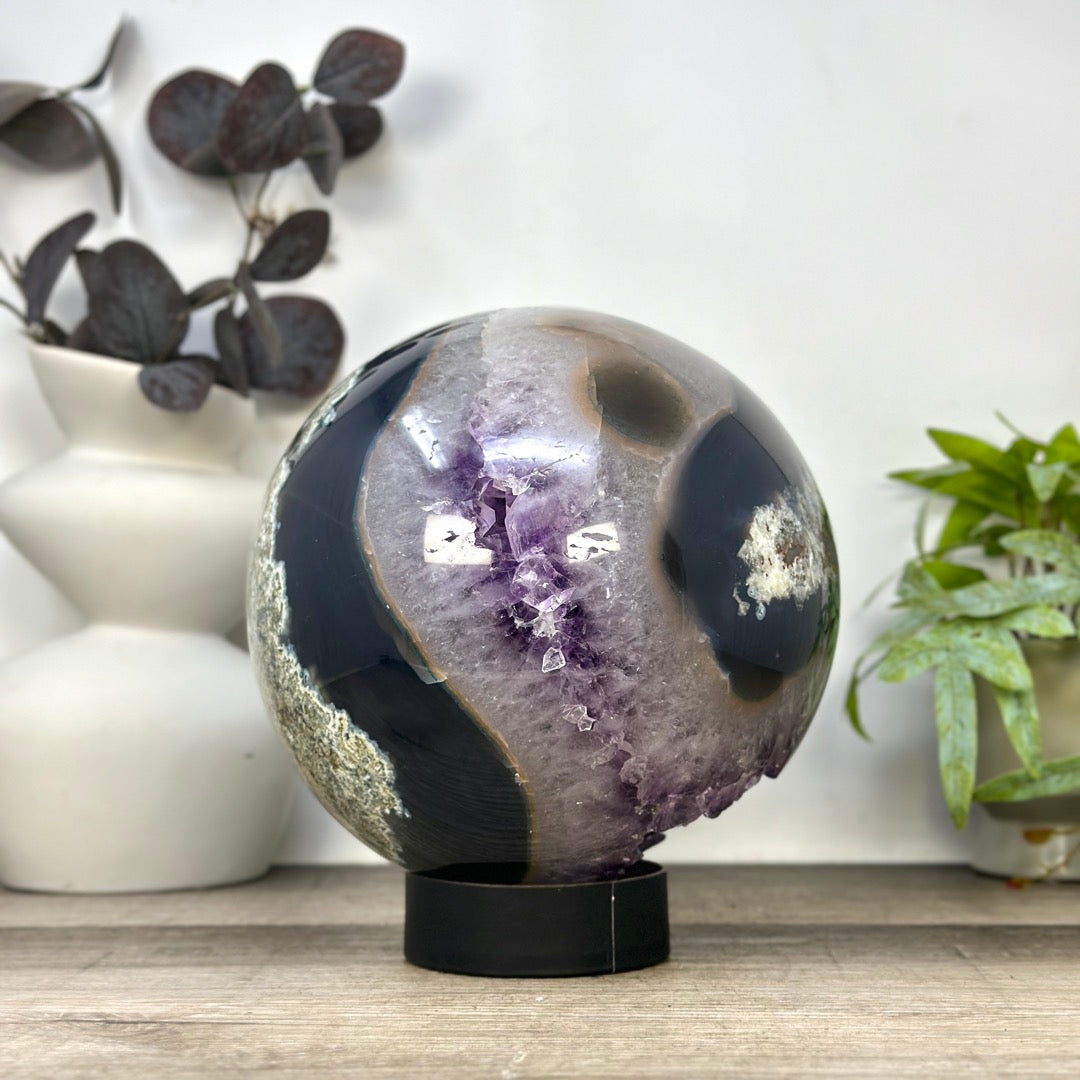 Huge XXL Amethyst &amp; Agate Sphere Geode - SPH0237