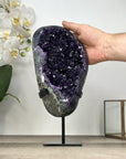 Premium Amethyst Geode on Stand with Deep Purple Crystals - MWS2935